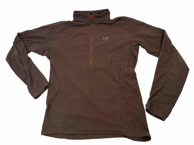 Arc'teryx Men's Waffle Light Pullover, 1/3 Zip, Polartec Size Medium, Brown