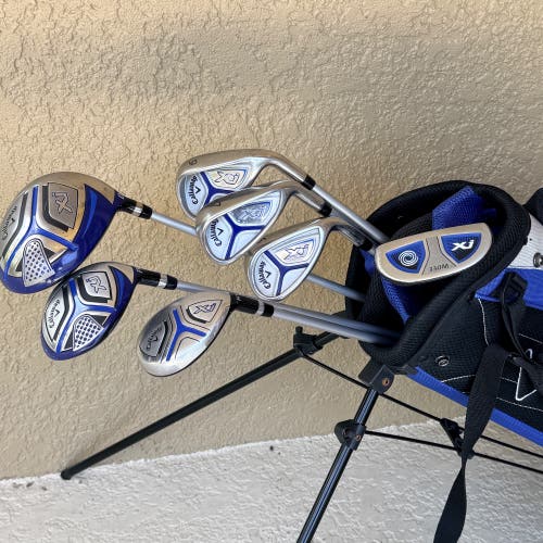 Callaway XJ Junior Level 3 RH Complete Set 7 Clubs Stand Bag Odyssey Putter EUC