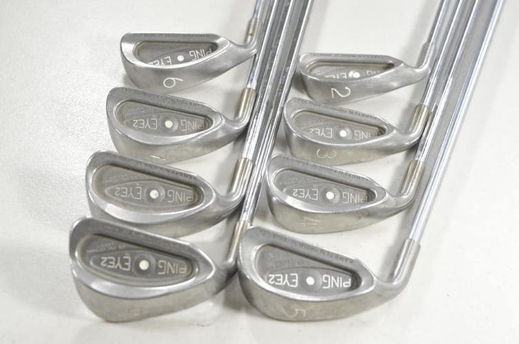 LEFT HANDED Ping Eye 2 2-9 Iron Set Stiff Flex White Dot Steel  # 218075