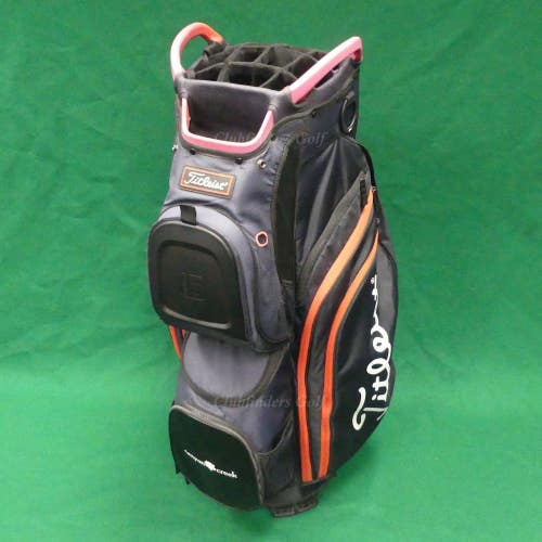 Titleist Cart 15 Black/Blue/Red 15-Way Golf Cart Bag w/ Raincover *READ*