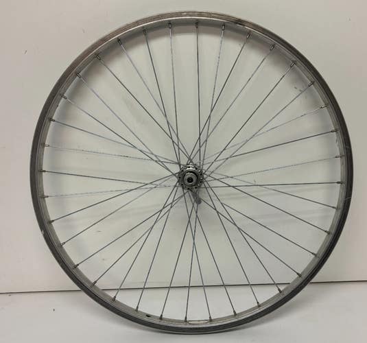 Vintage Araya 36-Spoke Silver Aluminum 26" QR MTN Bike Front Wheel Joytech Hub