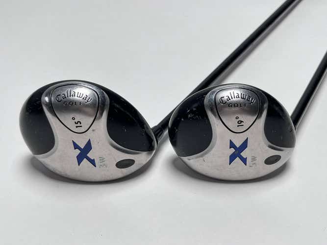 LEFTY Callaway X 3 & 5 Fairway Wood Set 15* 18* 60g Regular Graphite Mens LH
