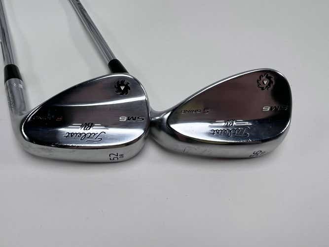 Titleist Vokey SM6 Tour Chrome Wedge Set 52* 8 | 56* 10 S300 Stiff RH