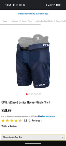 Blue XL CCM Jetspeed Girdle Shell (New)