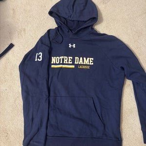 Notre Dame Lacrosse Blue Adult Unisex Large Under Armour Sweatshirt (Used)