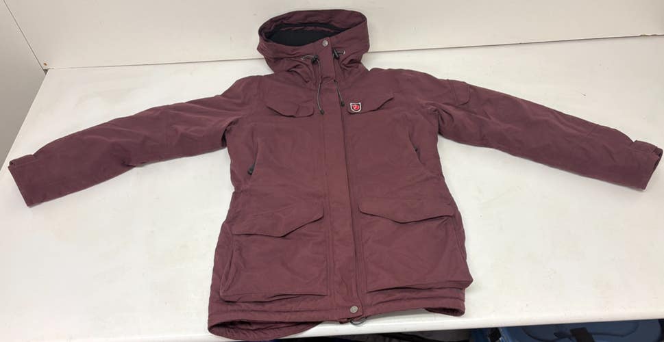 Fjallraven Nuuk Parka High-Quality Hooded Burgundy Winter Jacket Men's Small