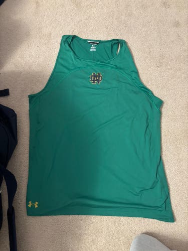 Notre Dame Lacrosse Green Large Women's Under Armour Shirt (New)