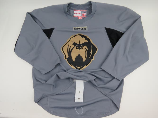 CCM Newfoundland Growlers ECHL Pro Stock Practice Worn Hockey Jersey Gray 58