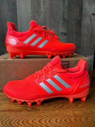 Adidas Ultraboost Solar Red Orange Metallic Football Cleats Men's 12 JP7411