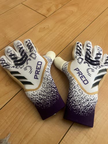 Adidas Predator Pro Hybrid Goalkeeper Gloves White Purple Gold Size 5