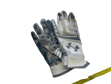Used Under Armour FOOTBALL GLOVES FB Gloves White SM 11859-S000030979