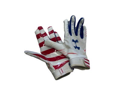 Used Under Armour FOOTBALL GLOVES FB Gloves White SM 11859-S000030978
