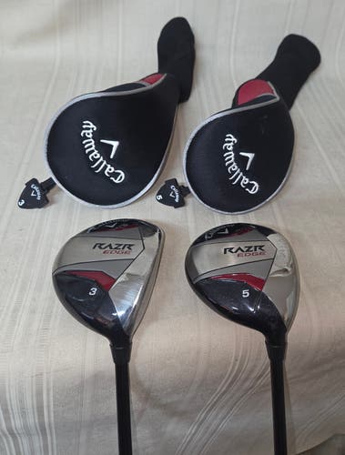 CALLAWAY RAZR EDGE 3 & 5 WOOD W. Headcover GRAPHITE 65 SHAFT - S Flex RH