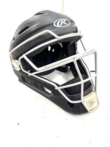 Used Rawlings CHVEL2 SR 71/8 -71/2 Catchers Helmet w/Mask Black One Size 11860-S000309108