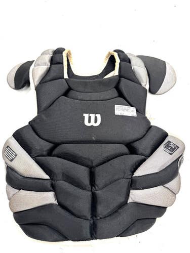 Used Wilson CHEST PAD 15 INCH Catchers Chest Protector Black Adult 11860-S000309107