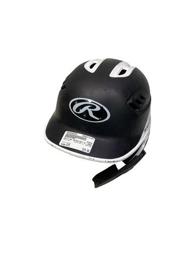 Used Rawlings BLACK/WHT W/ JAWGUARD Batting Helmet w/Mask Black S/M 11347-S000269255
