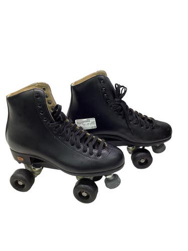 Used Riedell BLACK QUAD SKATES Senior Roller Quad Skates Black Senior 11 11347-S000269253