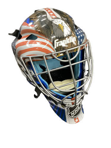 Used Franklin GFM1500 Junior Goalie Helmet/Mask Navy Blue SM 11613-S000182351