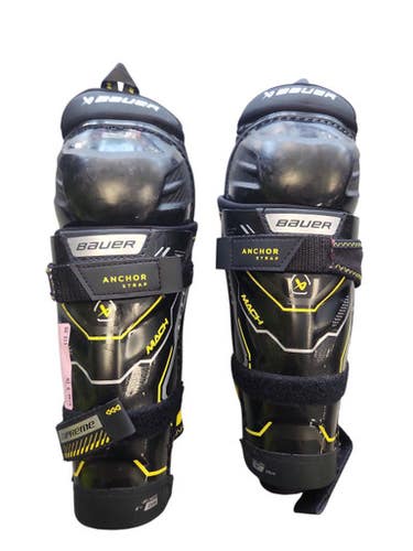 Used Bauer MACH Junior Shin Guards Black 9" 11450-S000520734