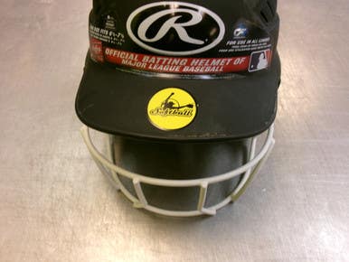 Used Rawlings SOFTBALL HELMET Batting Helmet w/Mask Black MD 11339-S000202216