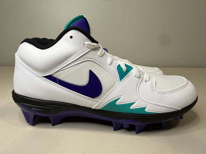 Size 10 Men’s Air Jordan Stadium 90 Low 'Grape' White Football Cleats