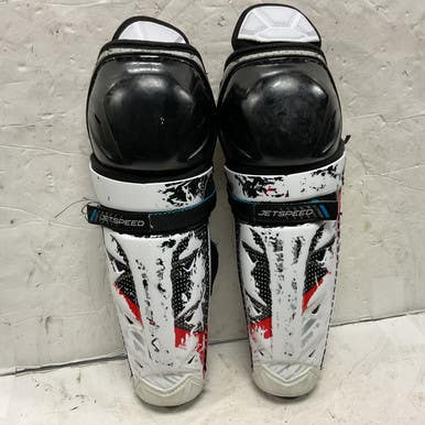 Used CCM JETSPEED FT6 Junior Shin Guards White/Black/Red 12" 11855-S000203692