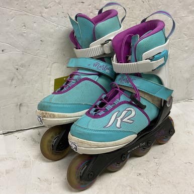 Used K2 MARLEE PRO 4-8 Junior Rec Fitness Skates Sky Blue Adjustable 11855-S000203688
