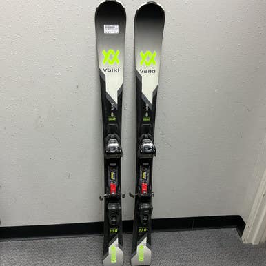 Used Volkl DEACON 8.0 Boys DH Ski/Binding Black And Optic Yellow 130 cm 11855-S000203659