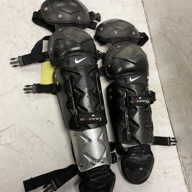Used Nike ADJUSTABLE Catchers Leg Guards Black Junior 11855-S000203641