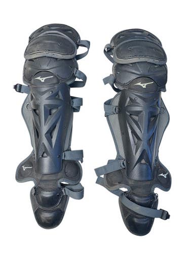 Used Mizuno SAMURAI Catchers Leg Guards Black Youth 11835-S000208320
