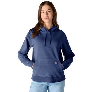 Carhartt Durham Hoodie Women's Blue Garment Dye French Terry Relaxed Fit JAX1374