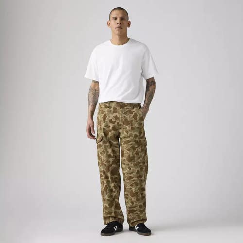 Levi's XX Cargo Pants Men Brown Duck Camo Utility Pockets Wide Leg Baggy JAX1412