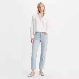Levi's 501 Jeans Women's 30x26 Blue Denim Light Wash Button Fly Cropped POSH262