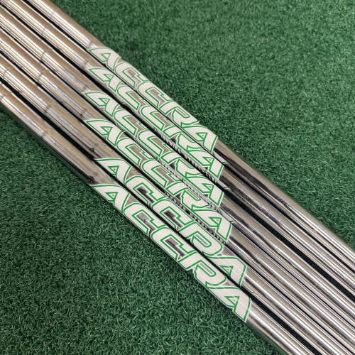 Accra Green I Series 115i Steel Golf Shaft Pulls (6) 5-PW Stiff Flex Steel .355