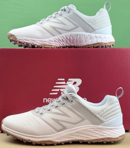 New Balance Womens Fresh Foam Contend V2 Golf Shoes Size 8.5 White/Grey/Blue