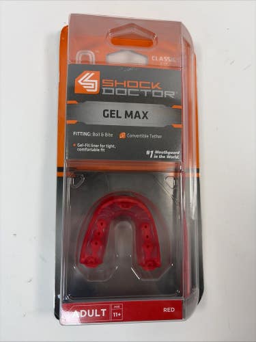 Shock Doctor Gel Max Adult Mouthgaurd (11+), Red