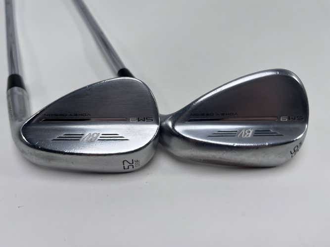 Titleist Vokey SM9 Tour Chrome Wedge Set 52* 8 | 56* 8 Wedge Steel Mens RH