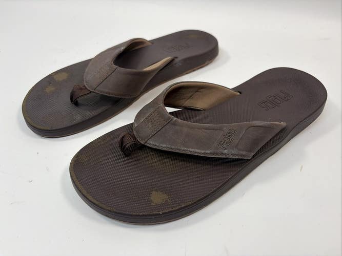 Flojos Men's Flip Flops, Brown, Size 11