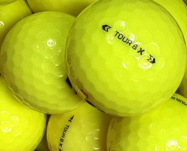 12 Near Mint AAAA Yellow Bridgestone Tour BX Used Golf Balls w/ Mesh Bag