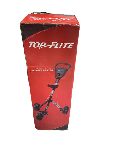 Used Top Flite 3 WHEEL PUSH CART Golf Cart 3 Wheel 11834-S000051007