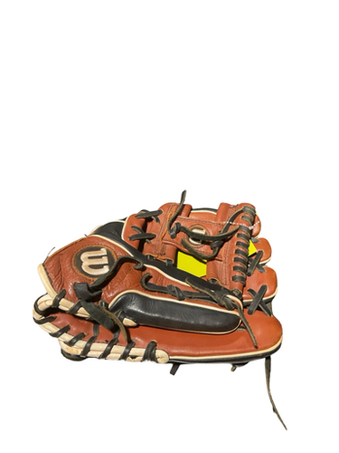 Used Wilson A500 BLK/BROWN GLOVE BB/SB Glove RH Throw Brown 11 1/2" 11834-S000051100