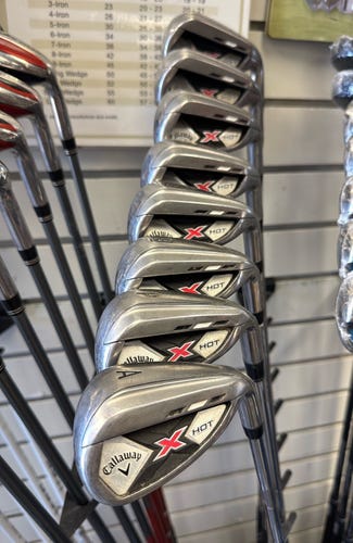 4-PW GW Callaway X Hot (Used) Right Handed Men's Regular Flex Steel Shaft Iron Set 4-GW irons