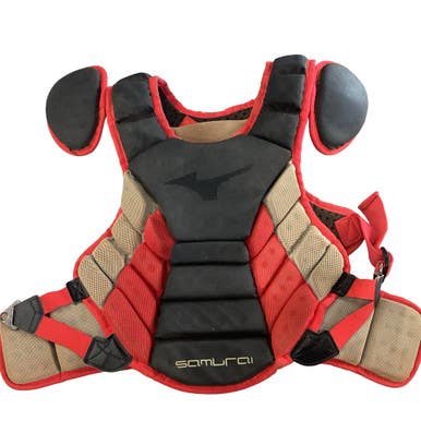 Used Mizuno SAMURAI CHEST PROTECTOR Catchers Chest Protector Red Youth 11760-S000091826