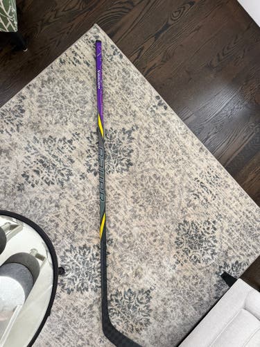 Custom Purple and Yellow Senior Bauer Nexus Tracer Left Hand Hockey Stick P90TM 77 Flex Pro Stock