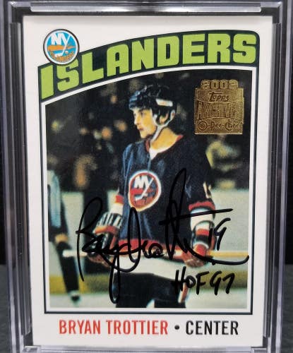 2001-02 Topps Archives #12 BRYAN TROTTIER IN PERSON AUTO Rookie Reprint Card