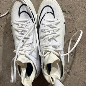 White Men's Size M 10.5 (W 11.5) Adult Nike Alpha Huarache 8 Elite High Top (Used)