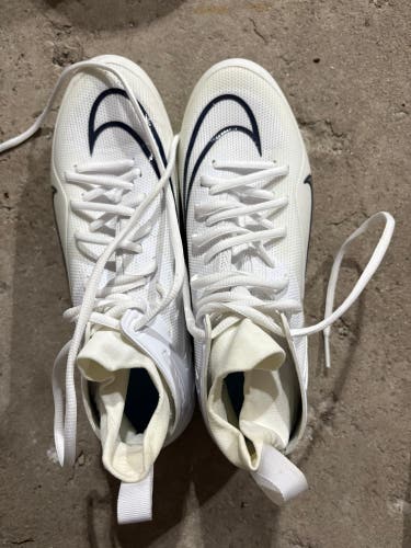 White Men's Size M 10.5 (W 11.5) Adult Nike Alpha Huarache 8 Elite High Top (Used)