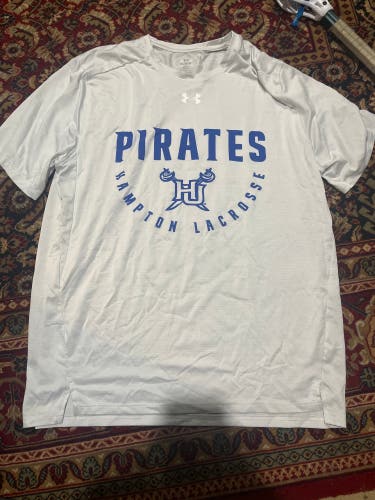 Hampton Lacrosse White Large Men's Under Armour Shirt (Used)