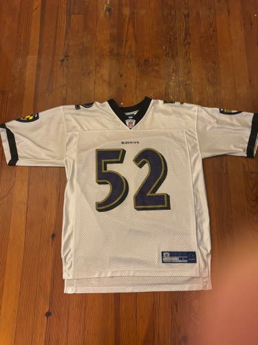 Reebok On Field Baltimore Ravens #52 Ray Lewis Away/White Jersey Men’s L