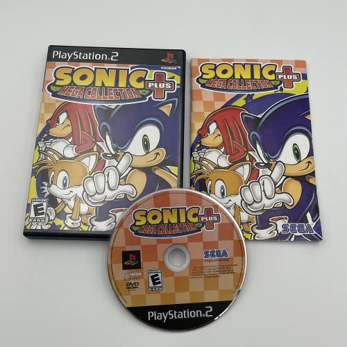 PS2: Sonic Mega Collection Plus (Sony PlayStation 2, 2004) Black Label Complete
